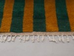 Boujaad Moroccan Rectangular Area Rug – Green Yellow Striped – Handmade Wool – Image 5