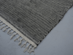 Zanafi Moroccan Runner Rug – Black Solid Flatweave – Handmade Wool – Image 4