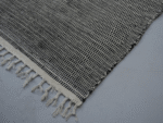 Zanafi Moroccan Runner Rug – Black Solid Flatweave – Handmade Wool – Image 4