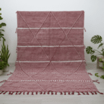 Zanafi Moroccan Rectangular Area Rug – Red Striped Flatweave – Handmade Wool