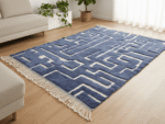 Beni Ourain Moroccan Rectangular Area Rug – Geometric Maze – Handmade Wool – Image 2