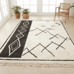 Beni Ourain Moroccan Area Rug – Symbolic Geometric Motifs – Handmade Wool