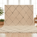 Beni Ourain Moroccan Area Rug – Diamond Grid Pattern – Handmade Wool