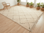 Beni Ourain Moroccan Area Rug – Diamond Grid Pattern – Handmade Wool – Image 2