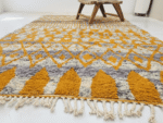 Azilal Moroccan Rectangular Area Rug – Geometric Diamond Motifs – Handmade Wool – Image 3