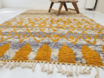 Azilal Moroccan Rectangular Area Rug – Geometric Diamond Motifs – Handmade Wool – Image 3