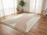 Beni Ourain Moroccan Rectangular Area Rug – Linear Chevron – Handmade Wool – Image 2