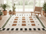 Beni Ourain Moroccan Area Rug – Grid Geometry – Handmade Wool – Image 3