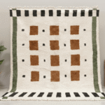 Beni Ourain Moroccan Area Rug – Grid Geometry – Handmade Wool