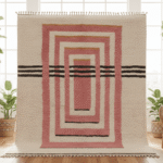 Tazrirt Collection Moroccan Area Rug – Nested Geometry – Handmade Wool