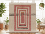 Tazrirt Collection Moroccan Area Rug – Nested Geometry – Handmade Wool