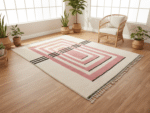 Tazrirt Collection Moroccan Area Rug – Nested Geometry – Handmade Wool – Image 4