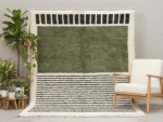 Beni Ourain Moroccan Area Rug – Minimalist Grid Design – Handmade Wool