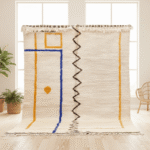 Azilal Moroccan Rectangular Area Rug – Abstract Geometry – Handmade Wool