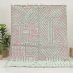 Azilal Moroccan Area Rug – Abstract Geometric Relief – Handmade Wool