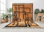 Beni Ourain Moroccan Area Rug – Bold Grid Geometry – Handmade Wool