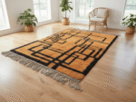 Beni Ourain Moroccan Area Rug – Bold Grid Geometry – Handmade Wool – Image 3
