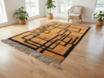 Beni Ourain Moroccan Area Rug – Bold Grid Geometry – Handmade Wool – Image 3