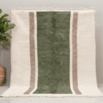 Beni Ourain Moroccan Area Rug – Minimal Striped Field – Handmade Wool