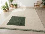 Beni Ourain Moroccan Area Rug – Green Block Minimalism – Handmade Wool – Image 2
