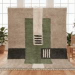 Beni Ourain Moroccan Area Rug – Abstract Blocks – Handmade Wool