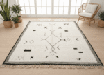Beni Ourain Moroccan Area Rug – Minimalist Symbols – Handmade Wool – Image 3