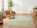 Contemporary Moroccan Rectangular Area Rug – Abstract Stripes – Handmade Wool – Image 6