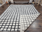 Beni Ourain Moroccan Area Rug – Hand-Drawn Grid – Handmade Wool – Image 2