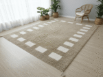 Beni Ourain Moroccan Rectangular Area Rug – Minimal Square Border – Handmade Wool – Image 3