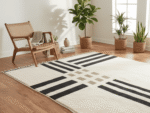 Beni Ourain Moroccan Area Rug – Bold Geometric Stripes – Handmade Wool – Image 2