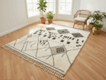 Beni Ourain Moroccan Rectangular Area Rug – Geometric Symbols – Handmade Wool – Image 2