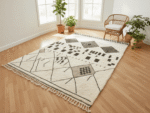 Beni Ourain Moroccan Rectangular Area Rug – Geometric Symbols – Handmade Wool – Image 2