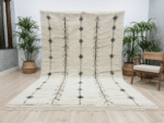 Beni Ourain Moroccan Rectangular Area Rug – Symbolic Geometry – Handmade Wool