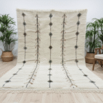 Beni Ourain Moroccan Rectangular Area Rug – Symbolic Geometry – Handmade Wool