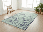 Tazrirt Collection Moroccan Area Rug – Graphic Geometric Lines – Handmade Wool – Image 2