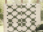 Beni Ourain Moroccan Area Rug – Green Checkered Grid – Handmade Wool – Image 5