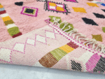 Boujaad Moroccan Rectangular Area Rug – Geometric Pink – Handmade Wool – Image 5