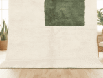 Beni Ourain Moroccan Area Rug – Green Block Minimalism – Handmade Wool – Image 4