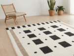 Beni Ourain Moroccan Area Rug – Geometric Grid – Handmade Wool – Image 7