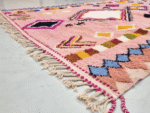 Boujaad Moroccan Rectangular Area Rug – Geometric Pink – Handmade Wool – Image 6