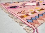 Boujaad Moroccan Rectangular Area Rug – Geometric Pink – Handmade Wool – Image 6