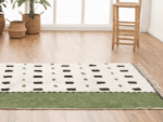 Contemporary Moroccan Runner Rug – Graphic Grid Panels – Handmade Wool – Image 4