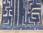 Beni Ourain Moroccan Rectangular Area Rug – Geometric Maze – Handmade Wool – Image 9