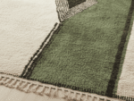 Beni Ourain Moroccan Rectangular Area Rug – Green Panel Geometry – Handmade Wool – Image 4