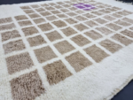 Beni Ourain Moroccan Area Rug – Grid with Purple Accents – Handmade Wool – Image 4