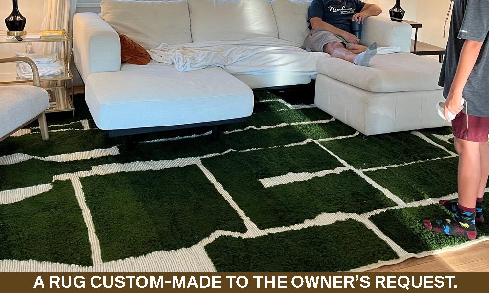 Custom Moroccan rug detail in a home