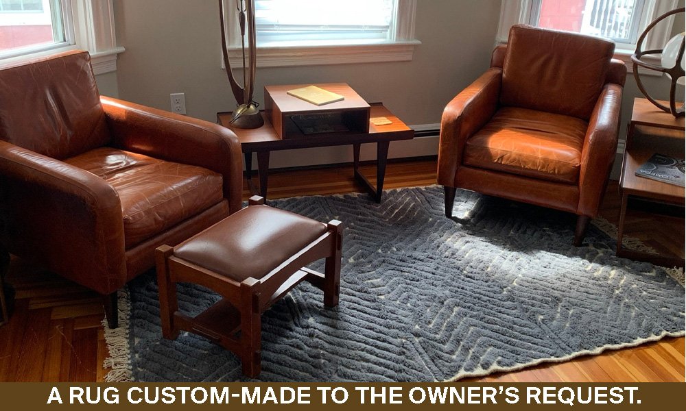 Custom Moroccan rug in a living space