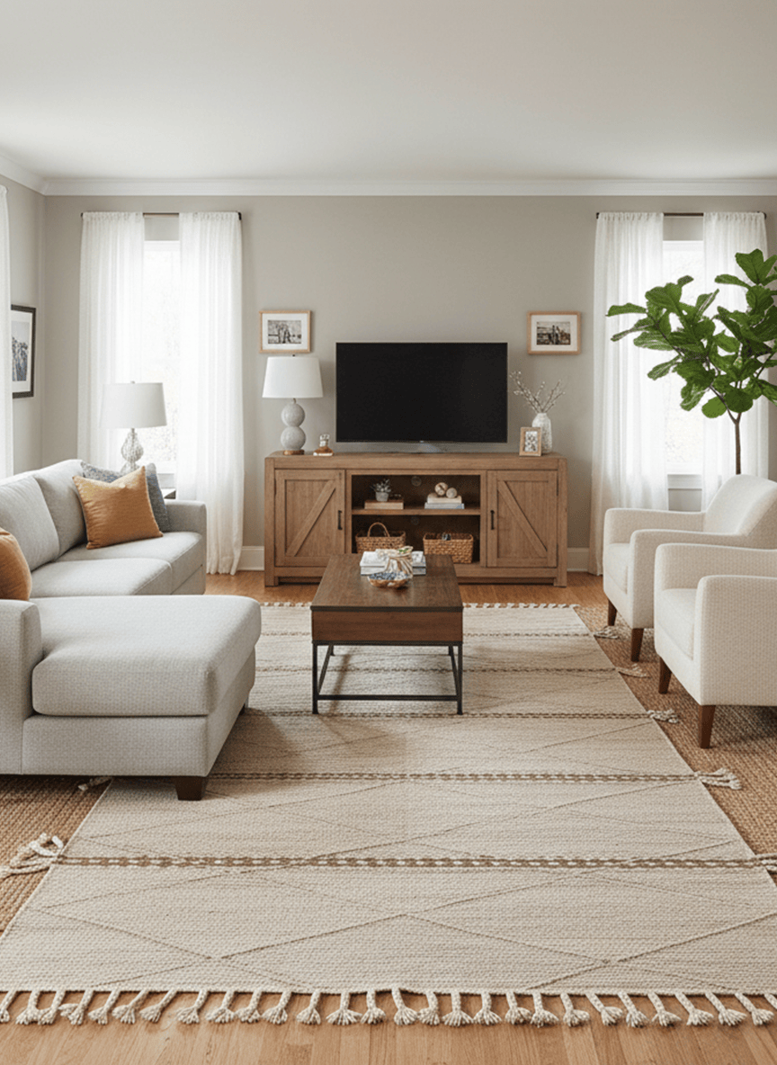 Beige Boujaad rug styled in a room