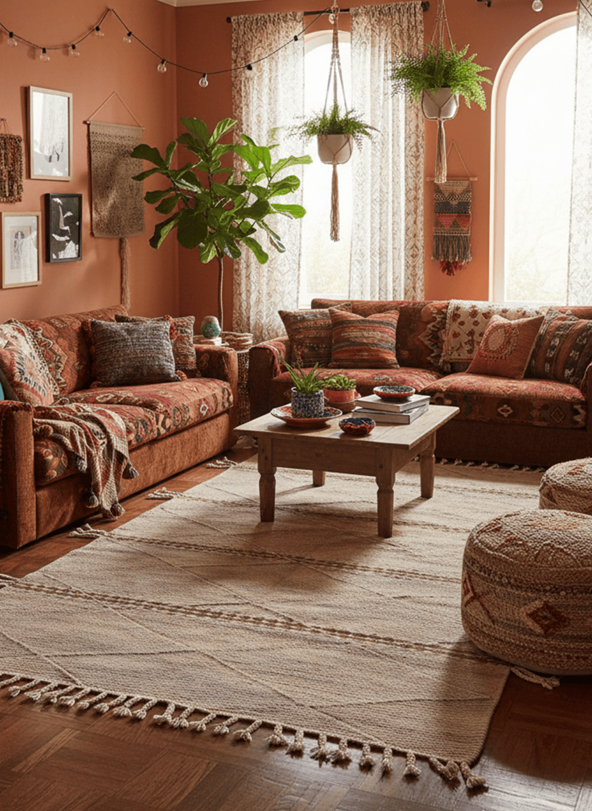 Beige Boujaad rug styled in a room