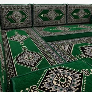 Tawarta Emerald Green Majlis, green Arabic majlis floor sofa